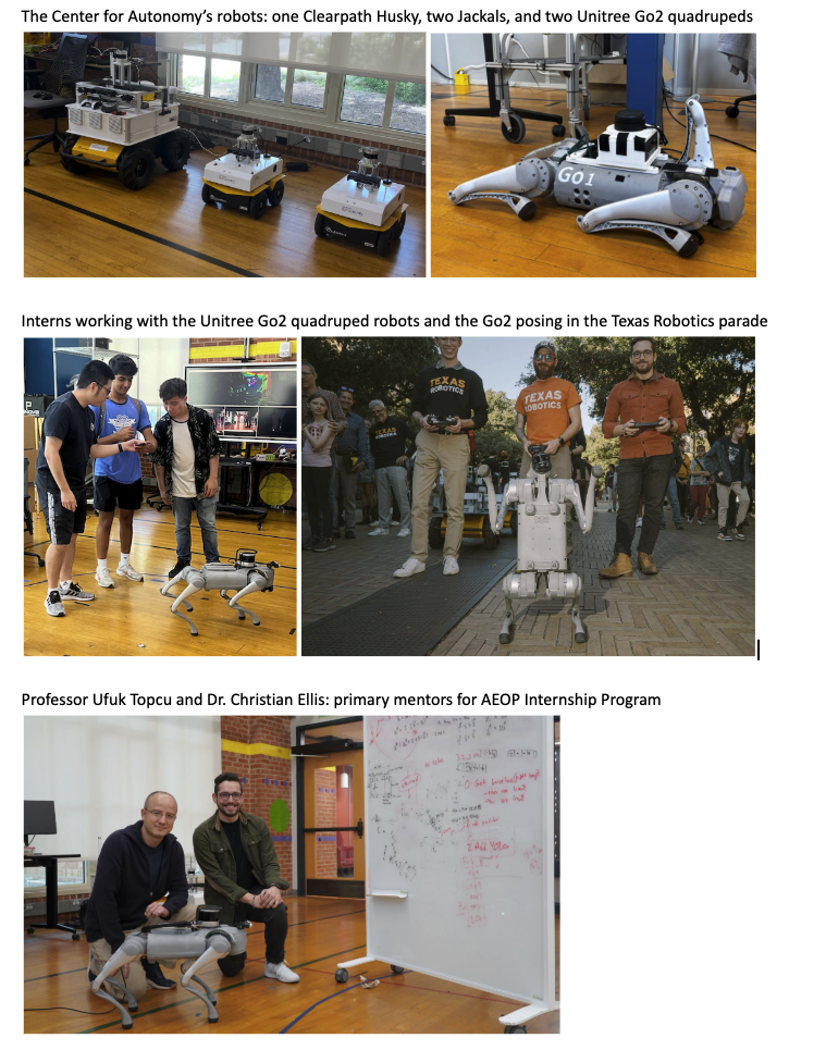 Photos of group robots and past interns