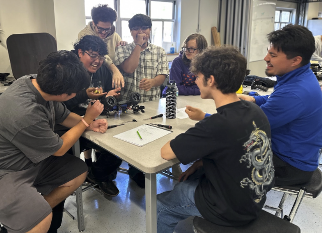 DVISD Interns learning robotics