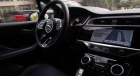 The interior of a Waymo car is pictured on Sept. 24, 2024.