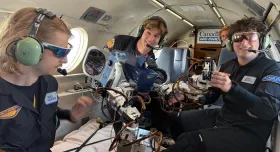 Icarus Robotics engineers gather valuable training data for a free-flying robotic system—destined for the International Space Station—during a zero-g flight. Photo Credit: Icarus Robotics